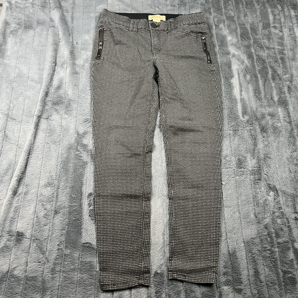 Democracy Womens 8 Black Ponte Skinny Ankle Check Pull On Pants Ab Technology